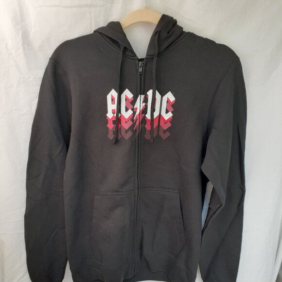 New Small AC/DC Logo Black Zip Hoodie - Picture 3 of 8